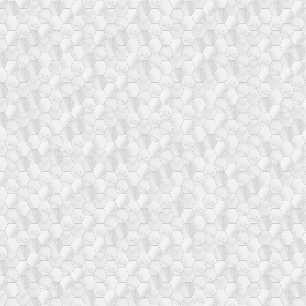 Qualis Ceramica Plata Statuario Brina 2 Hexagon Polished