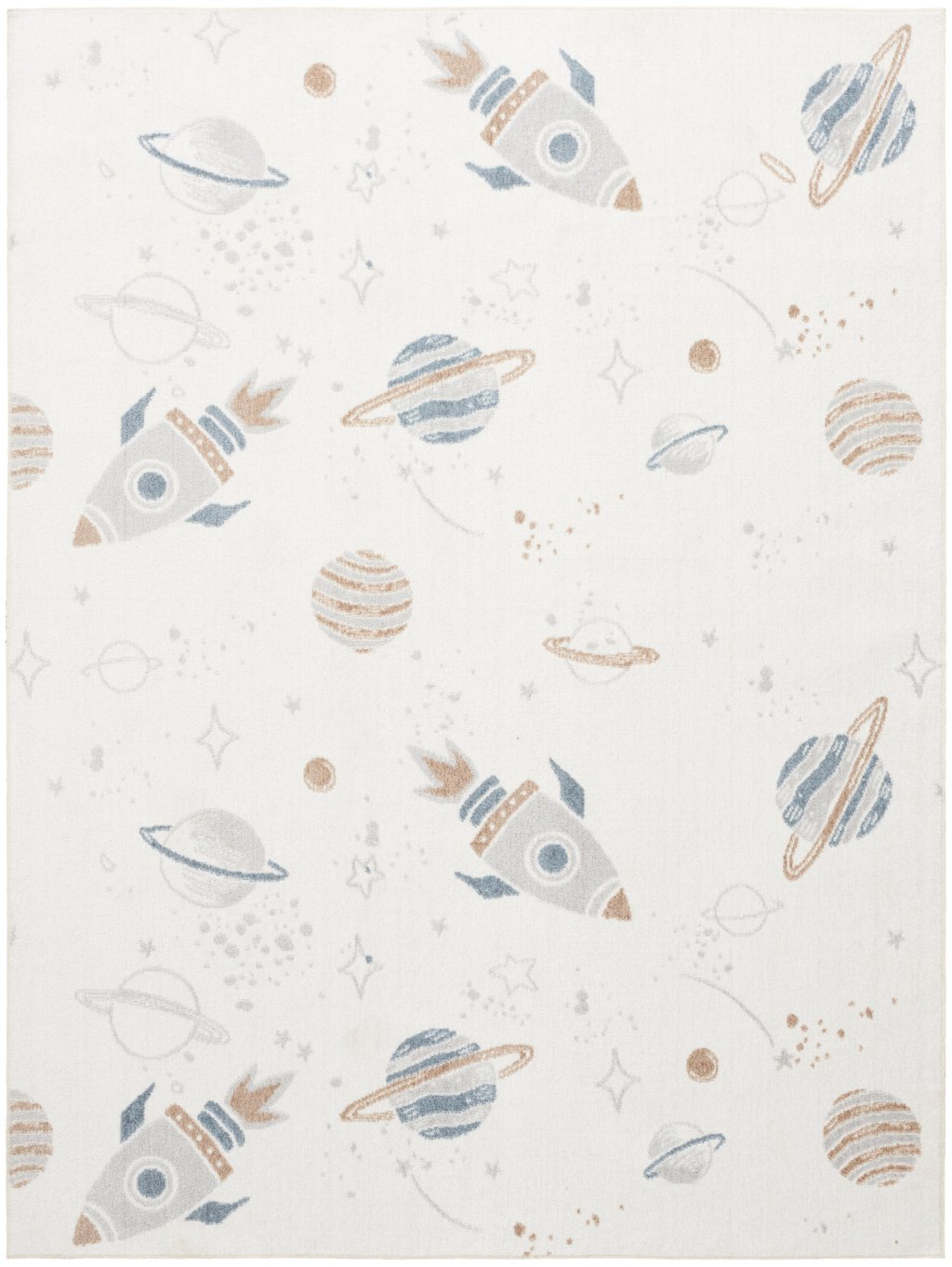 Nourison Home Nourison Astra Machine Washable ASW18 5'3" x 7' Ivory Multicolor Kids Indoor Rug