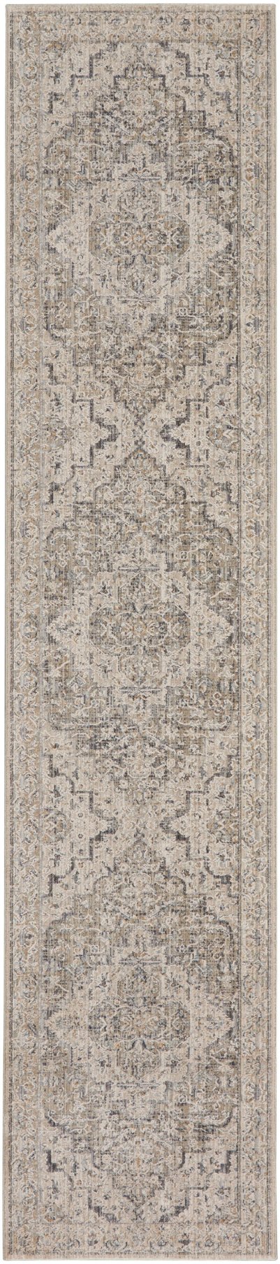 Nourison Home Nourison Nyle NYE04 5'3" x 7'10" Ivory Taupe Vintage Indoor Rug - 2'3" x 10'