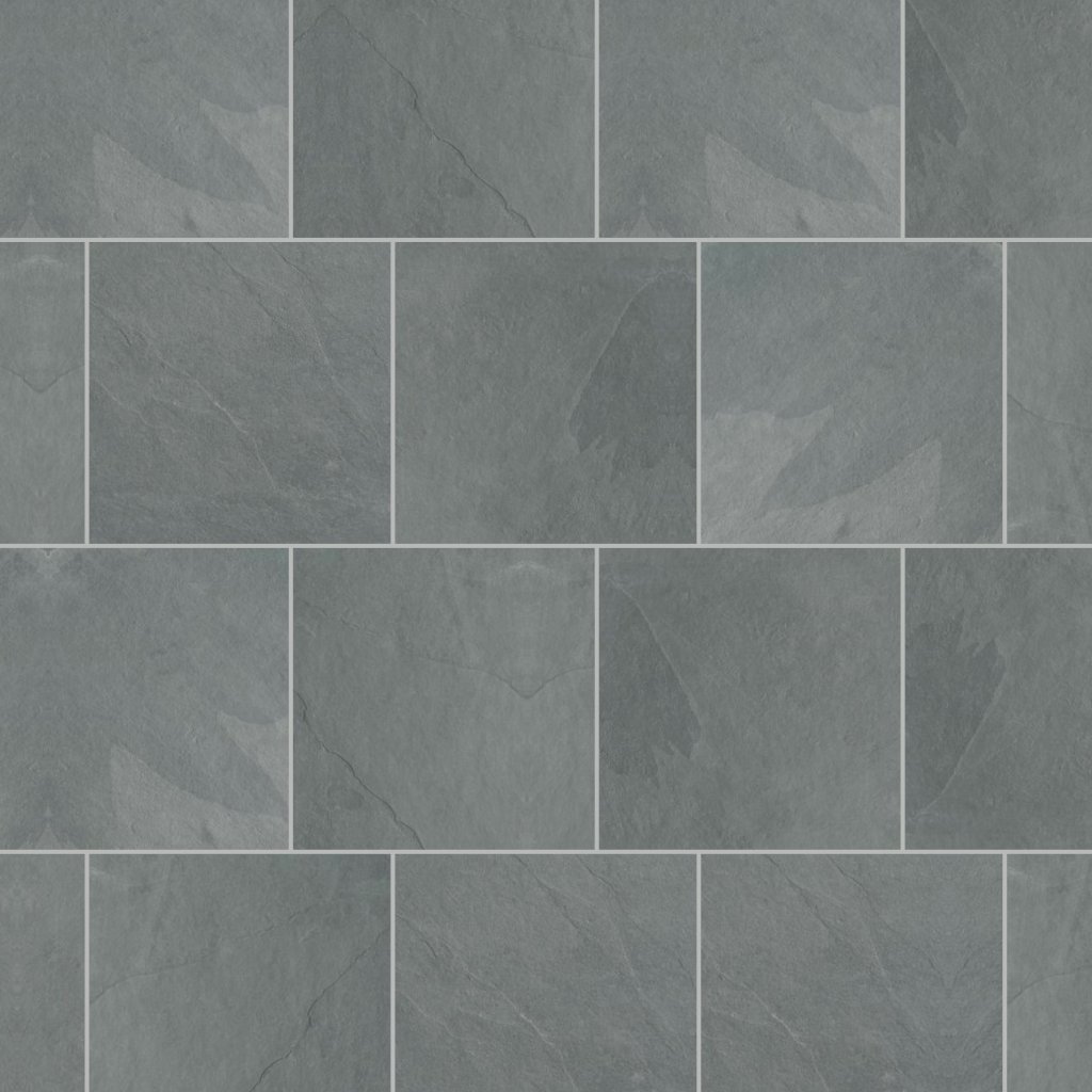 American Olean Slate - Brazil Grey, Square, 16X16, Natural Cleft (S201) - Brazil Grey