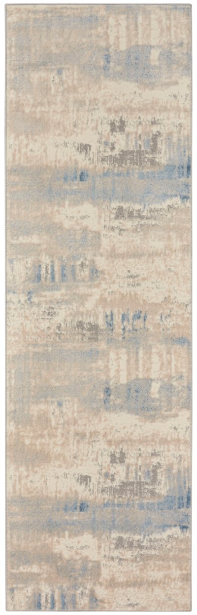 Nourison Home Nourison Solace SLA07 5'3" x 7'3" Ivory Grey Blue Modern Indoor Rug - 2'3" x 7'3"