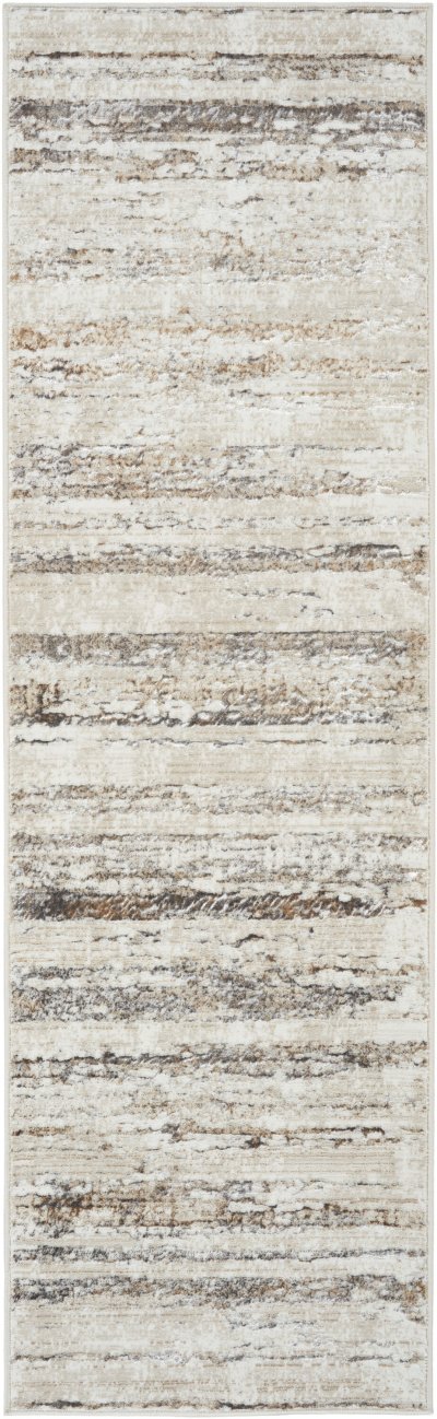 Nourison Home Nourison Glitz GLZ10 3'11" x 5'11" Cream Grey Modern Indoor Rug - 2'3" x 7'6"
