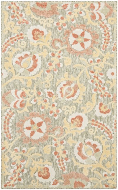 Nourison Home Nourison Aloha ALH17 5'3" x 7'5" Sage Rose Farmhouse Rug - 2'8" x 4'