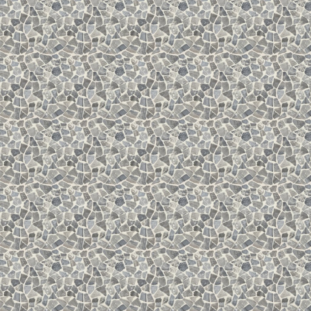 American Olean Presario - Meta Silver, River Pebble, Irregular Shape, Tumbled, Mix (M023) - Meta Silver