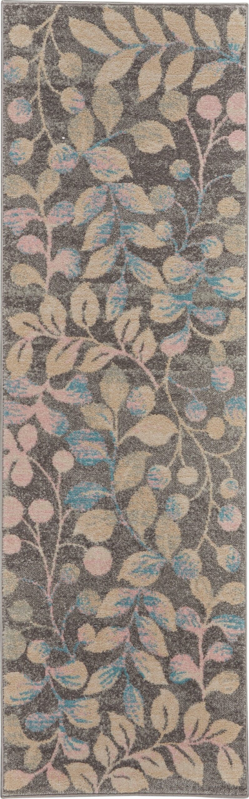 Nourison Home Nourison Tranquil TRA03 2'3" x 7'3" Grey Beige Farmhouse Indoor Rug