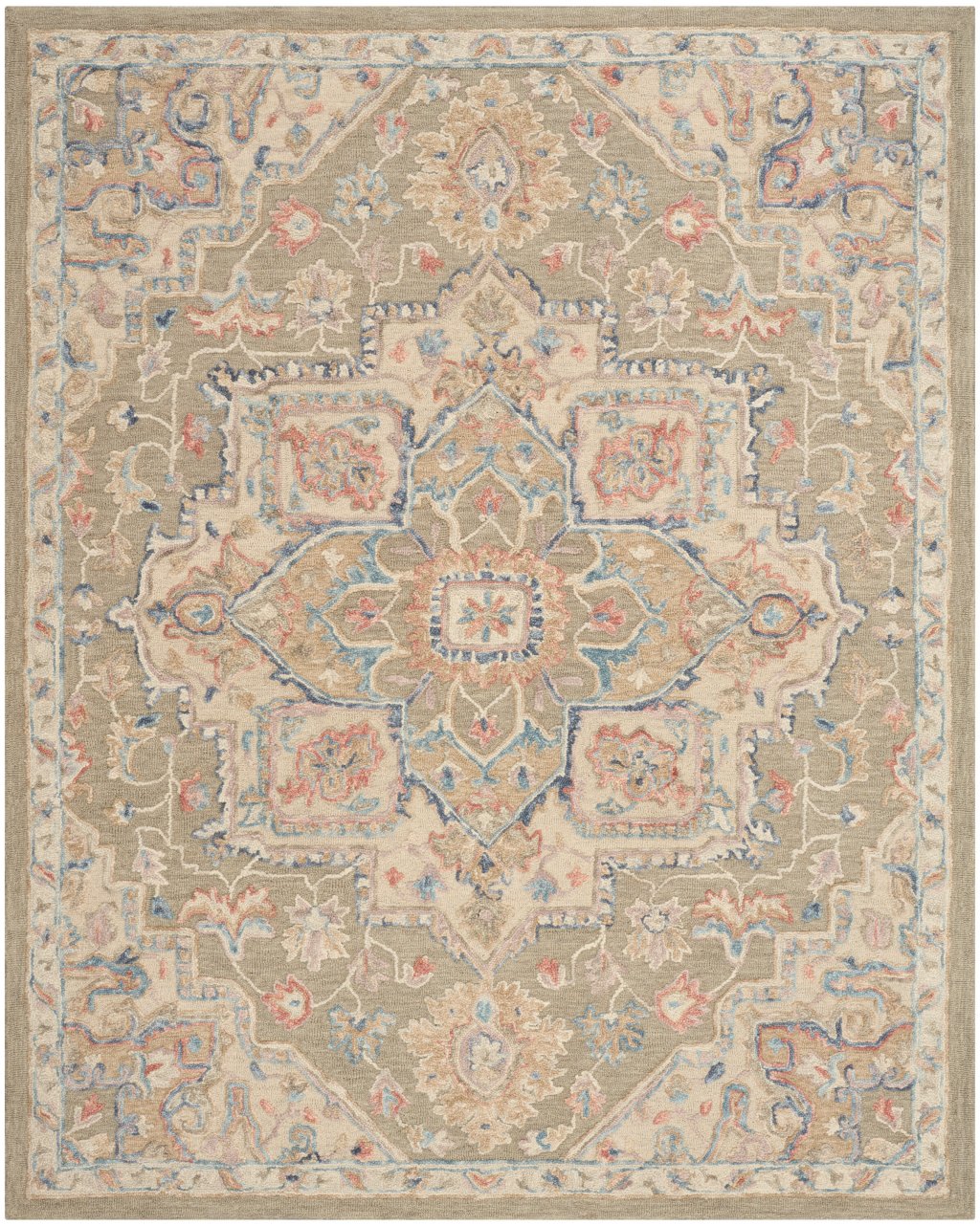 Nourison Home Nourison Maison MSO06 7'9" x 9'9" Green Ivory Vintage Indoor Rug