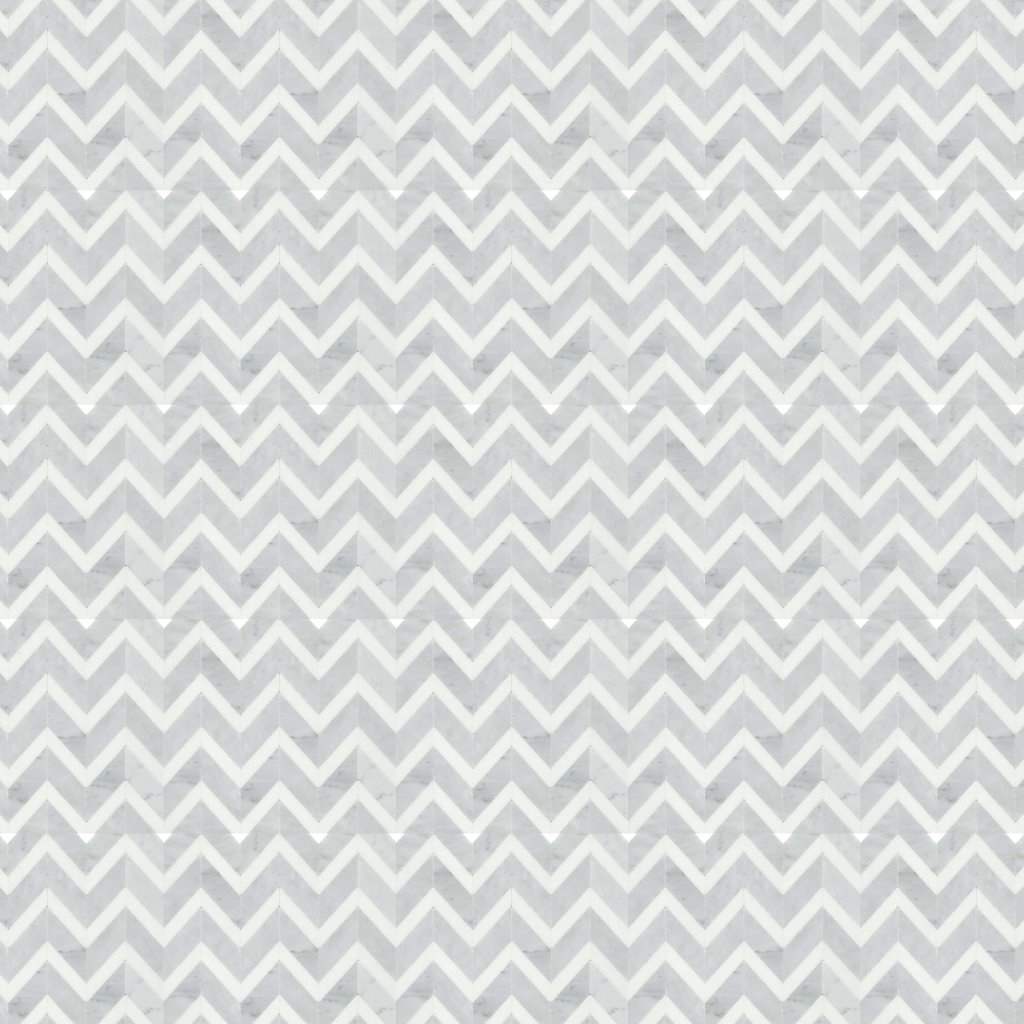 Emser Tile BIZOU POLISHED CHEVRON MOSAIC -MAR - White/White