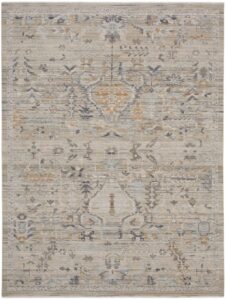 Nourison Nyle NYE02 9'10" x 13'6" Ivory Taupe Vintage Indoor Rug -