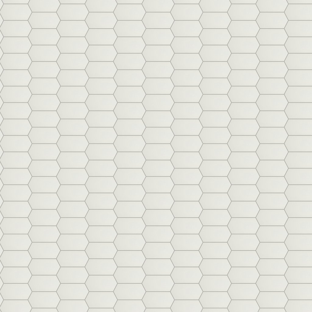 Marble Systems Tulum White Glossy Picket Ceramic Tile 3x6 - Tulum White