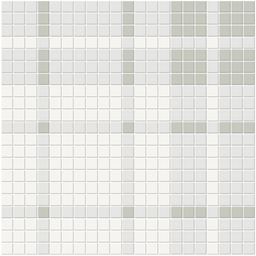 Qualis Ceramica Traditions Morning Blend Plaid Matt Mosaic - Canvas White