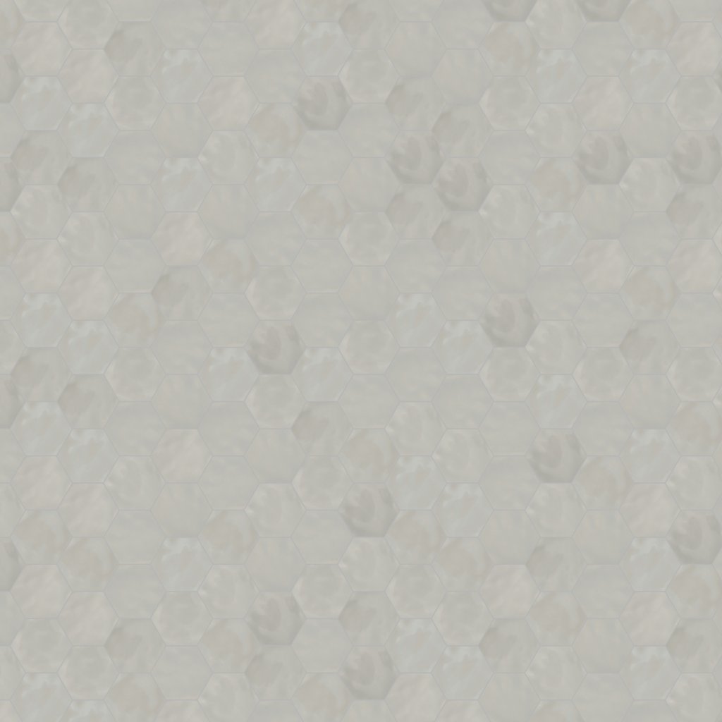 American Olean Playscapes - Silverside, Hexagon, 4, Undulated, Glossy (PS73) - Silverside