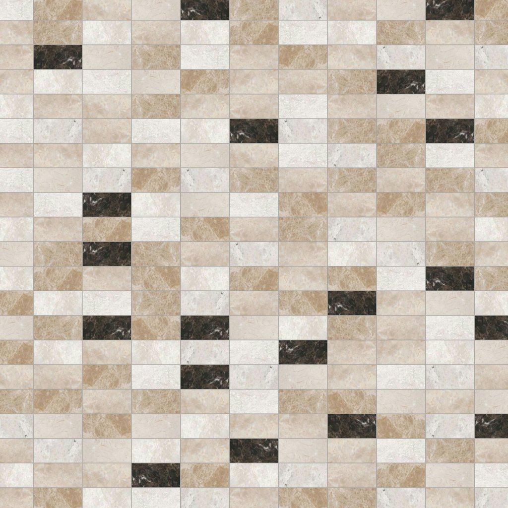 Marble Systems Milano Dark Polished Subway On Mesh Marble Mosaic 8 1/2x16 3/4 - Milano Dark
