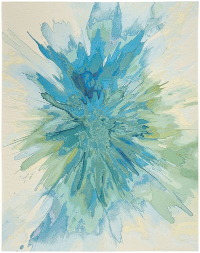 Nourison Home Nourison Color Splash CSP04 5'3" x 7'3" Ivory Blue Modern Rug - 7'10" x 9'10"