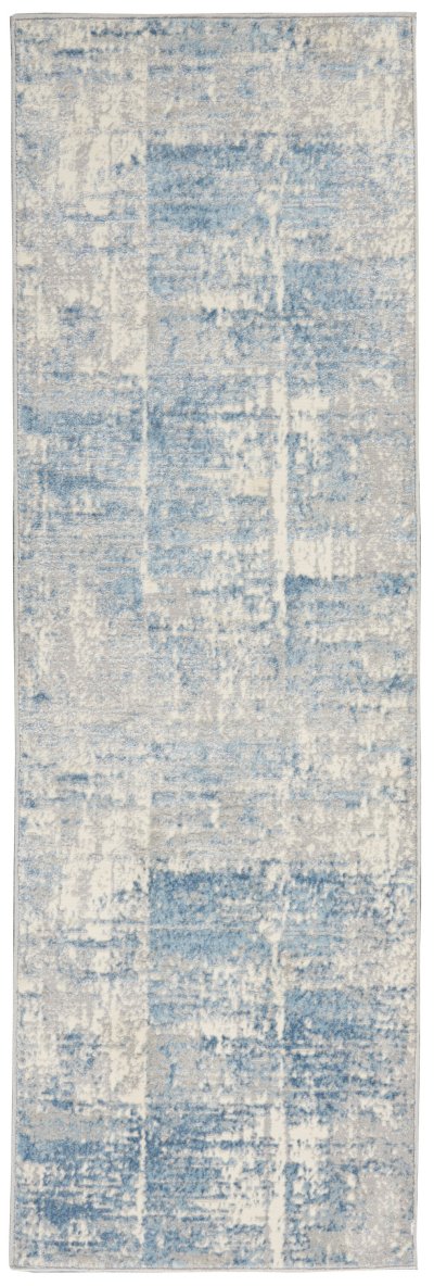 Nourison Home Nourison Solace SLA02 5'3" x 7'3" Ivory Grey Blue Modern Indoor Rug - 2'3" x 7'3"