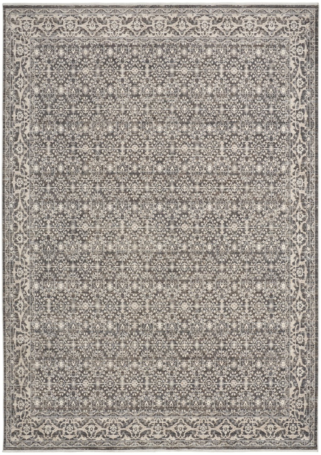 Nourison Home Nourison Outlines OLN04 5'3" x 7'3" Charcoal Ivory Vintage Indoor Rug