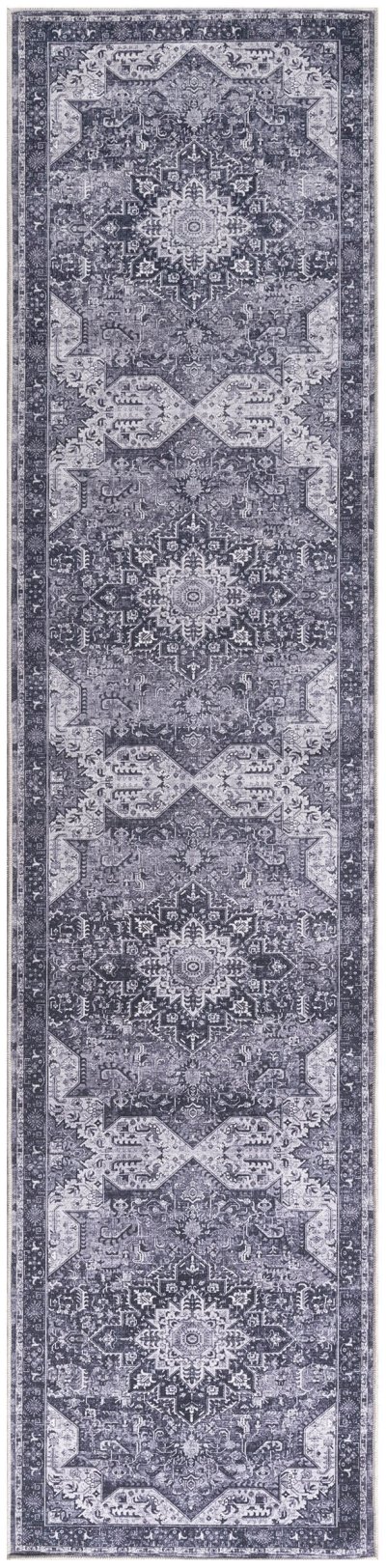 Nourison Home Nourison Nourison Washables NWB15 9'2" x 12' Charcoal Grey Vintage Indoor Rug - 2'2" x 8'