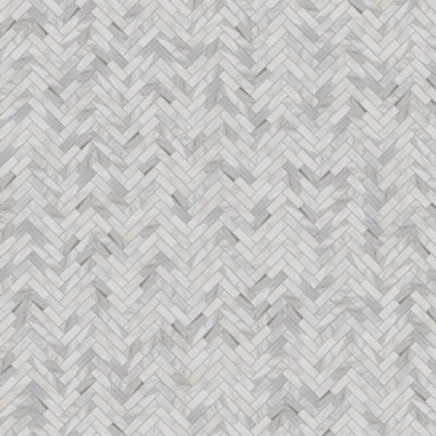 Marble Systems Skyline Polished Large Herringbone Marble Mosaic 12 7/8x9 11/32 - Skyline - 12 7/8" x 9 11/32" x 3/8"