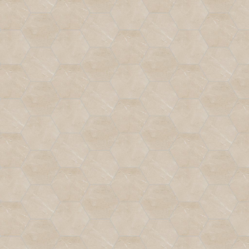 Daltile Perpetuo Elegant Beige, Hexagon, 8, Matte - Elegant Beige