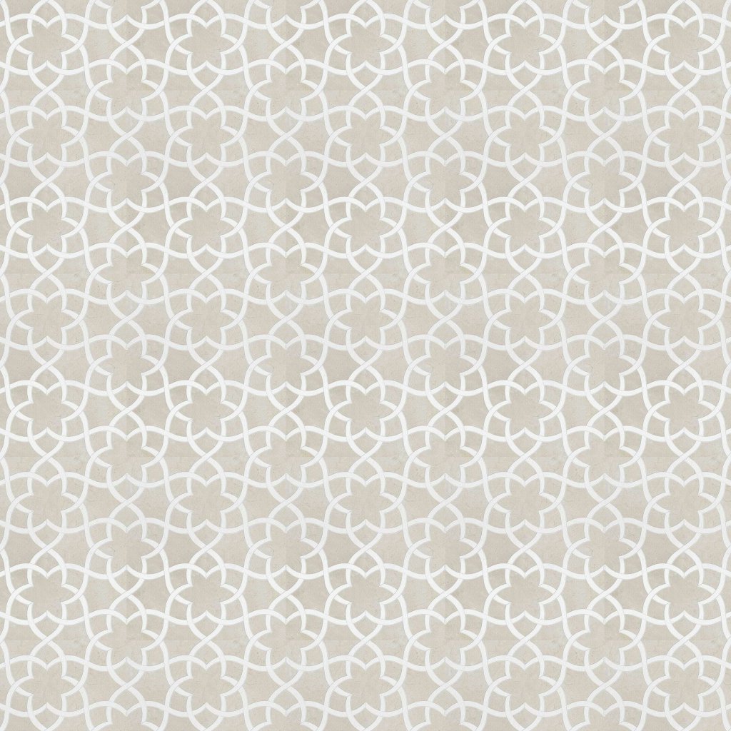 Marble Systems Crema Bella, Thassos White Or Aspen Whit Polished Isidore Marble Mosaic 12 1/2x14 3/8 - Crema Bella, Thassos White Or Aspen Whit