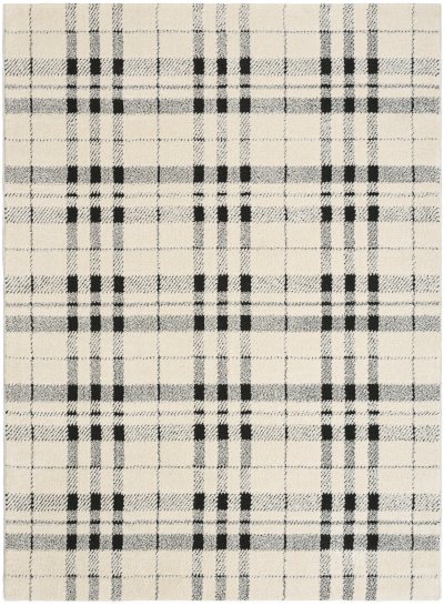 Nourison Home Nourison Modern Comfort MNC04 6'7" x 9' Ivory Black Modern Indoor Rug - 6'7" x 9'