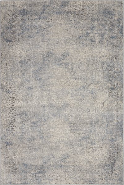 Nourison Home Nourison Rustic Textures RUS09 9'3" x 12'9" Ivory Light Blue Vintage Indoor Rug - 3'11" x 5'11"
