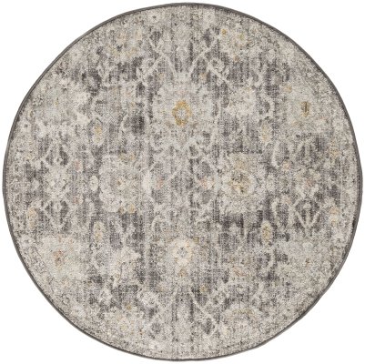 Nourison Home Nourison Oushak Home OUS01 2' x 6' Charcoal Vintage Indoor Rug - 7'10" Round