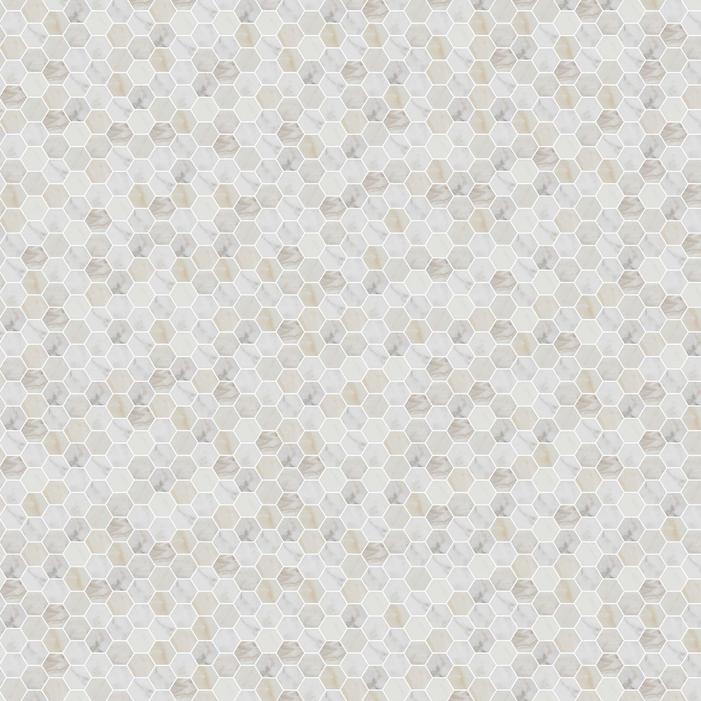 MSI Calacatta 2” Hexagon Mosaic Tile - Gold