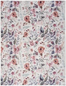 Nourison Nourison Washables NWB01 8' x 10' Ivory Pink Vintage Indoor Rug -