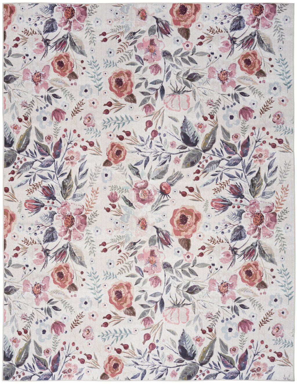 Nourison Home Nourison Nourison Washables NWB01 8' x 10' Ivory Pink Vintage Indoor Rug