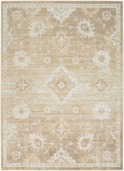 Nourison Home Nourison Astra Machine Washable ASW19 3'3" x 5' Ivory Gold Vintage Indoor Rug - 5'3" x 7'