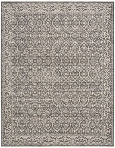 Nourison Home Nourison Shadows SHW04 2'2" x 12' Charcoal Ivory Vintage Indoor Rug - 7'10" x 9'10"