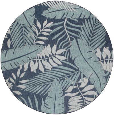 Nourison Home Nourison Garden Oasis GOA02 2' x 3' Navy Outdoor Rug - 4' Round