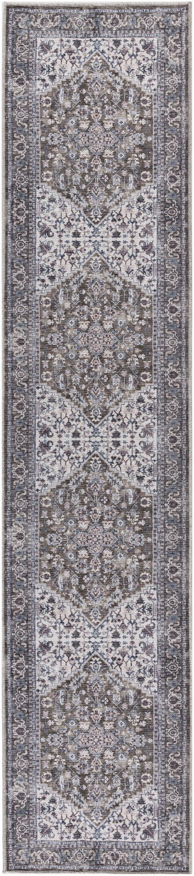 Nourison Home Nourison New Concept Washables SR104 3' x 5' Olive Ivory Vintage Indoor Rug - 2' x 6'