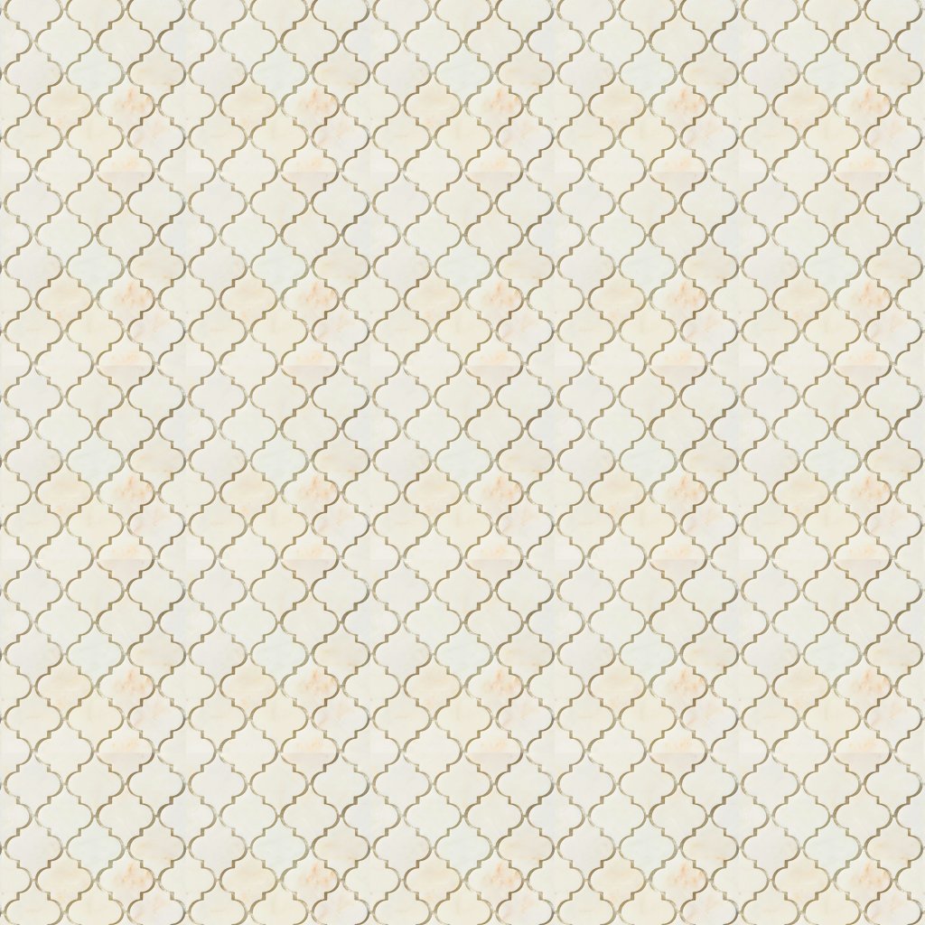 Marble Systems Calacatta Amber Honed Arabesque Marble Mosaic 12x12 - Calacatta Amber