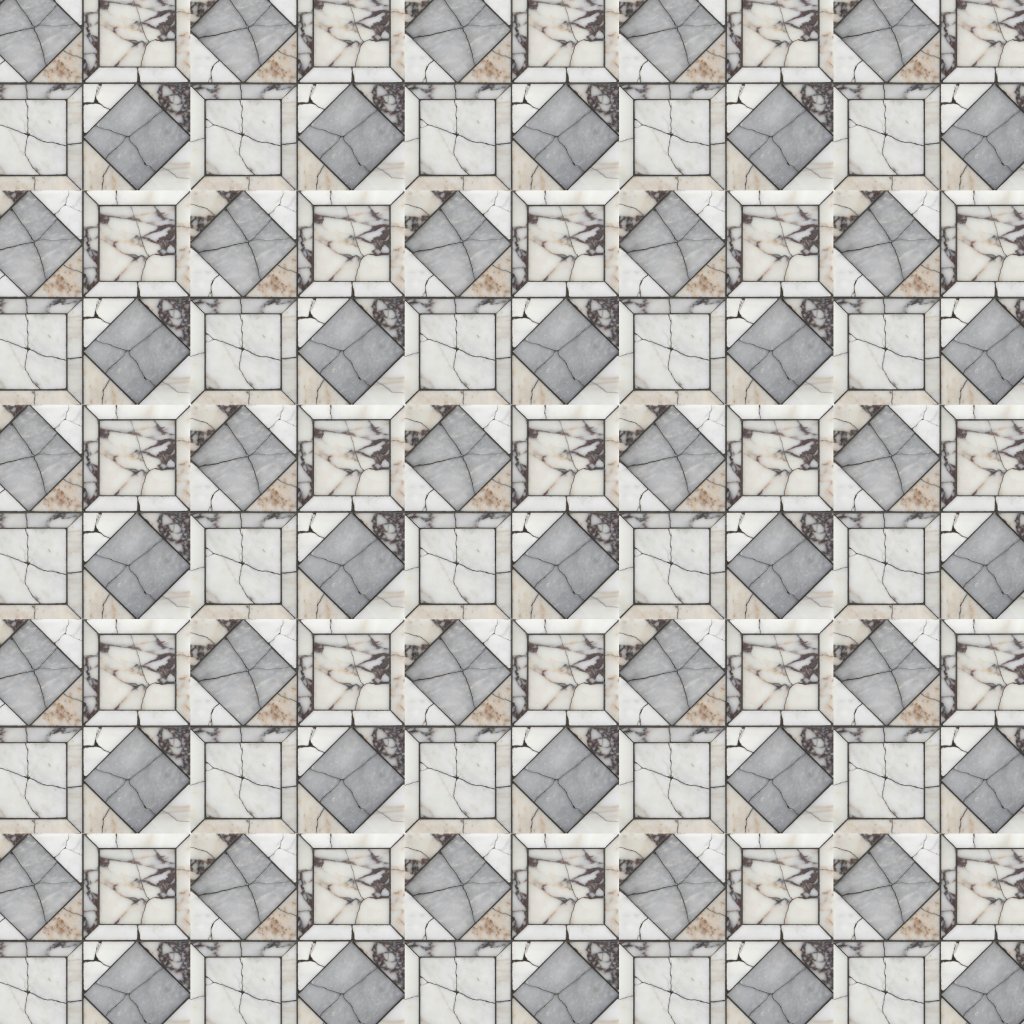 Marble Systems Calacatta Gold Royal, White Carrara, Calacatta Viola, Allure Honed Palazzo Marble Mosaic 12x12 - Allure