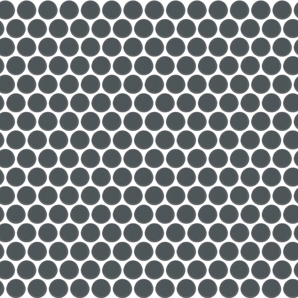 Daltile Color Wheel Mosaic Matte Chalkboard, Penny Rounds, Matte - Matte Chalkboard