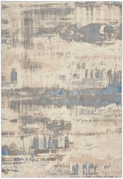 Nourison Home Nourison Solace SLA07 5'3" x 7'3" Ivory Grey Blue Modern Indoor Rug - 5'3" x 7'3"