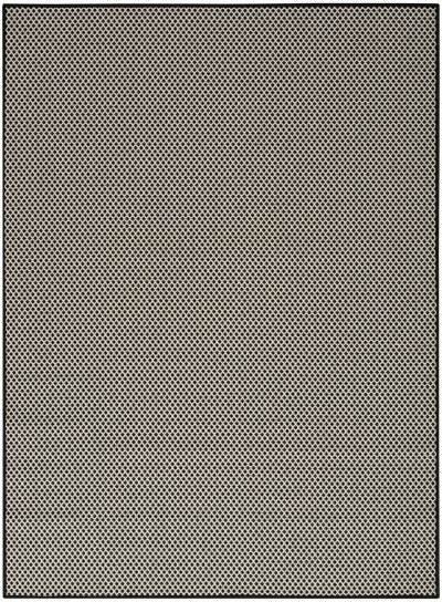 Nourison Home Nourison Courtyard COU01 2' x 6' Black White Modern Rug - 6' x 9'