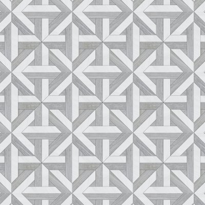 Marble Systems Haisa Light, Thassos White Multi Finish Rubicon Marble Mosaic 17x17 - Haisa Light, Thassos White - 17" x 17" x 3/8"