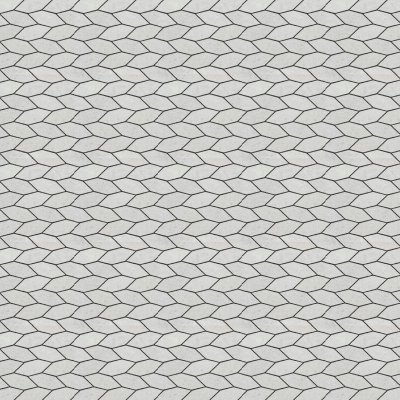 Qualis Ceramica Chelsea Collection Elongated Hexagon White Grey "Leaves" Mosaic - 12" x 12"