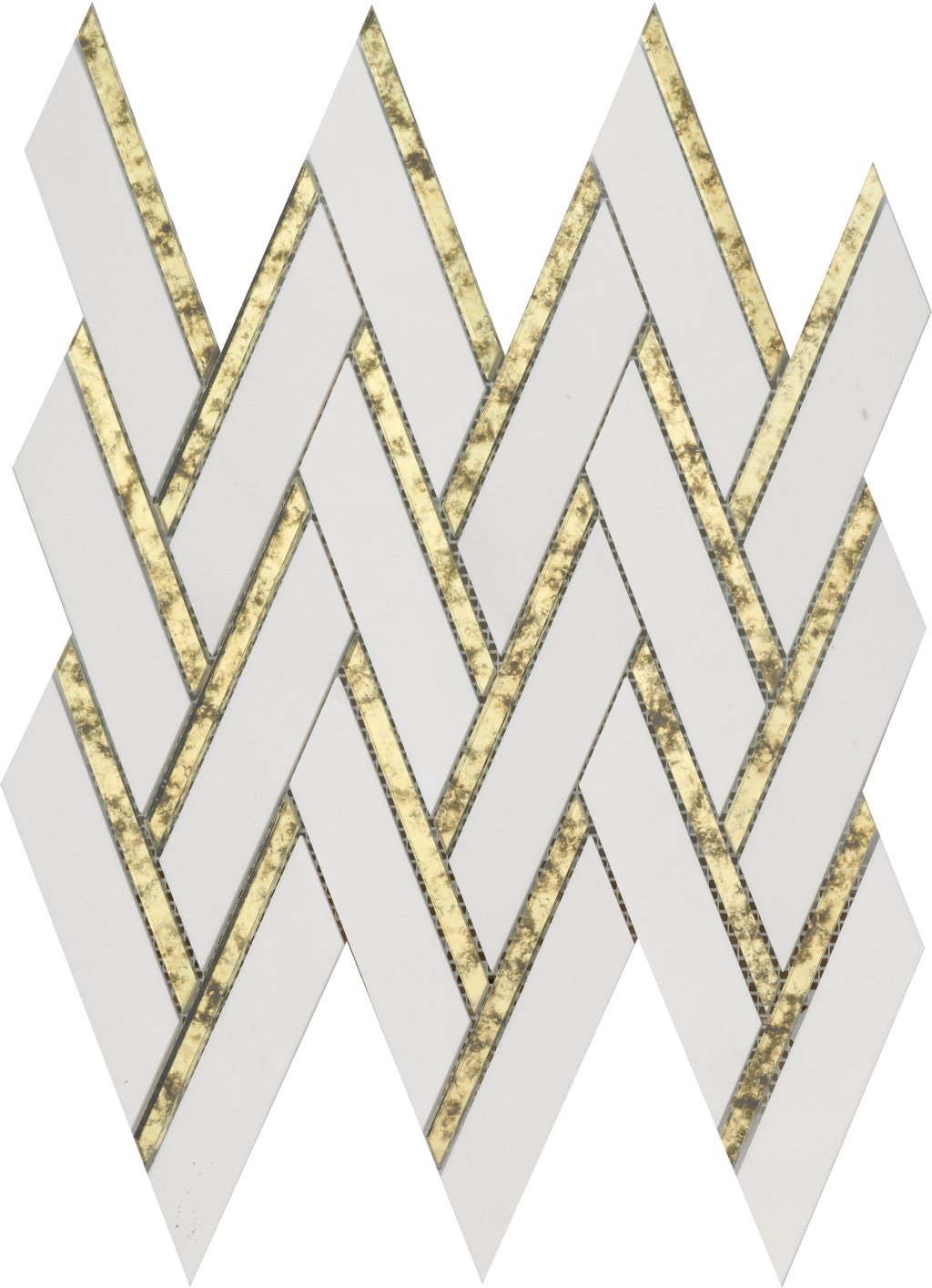 Emser Tile IMPULSE CHEVRON HONED MOSAIC -MAR - White