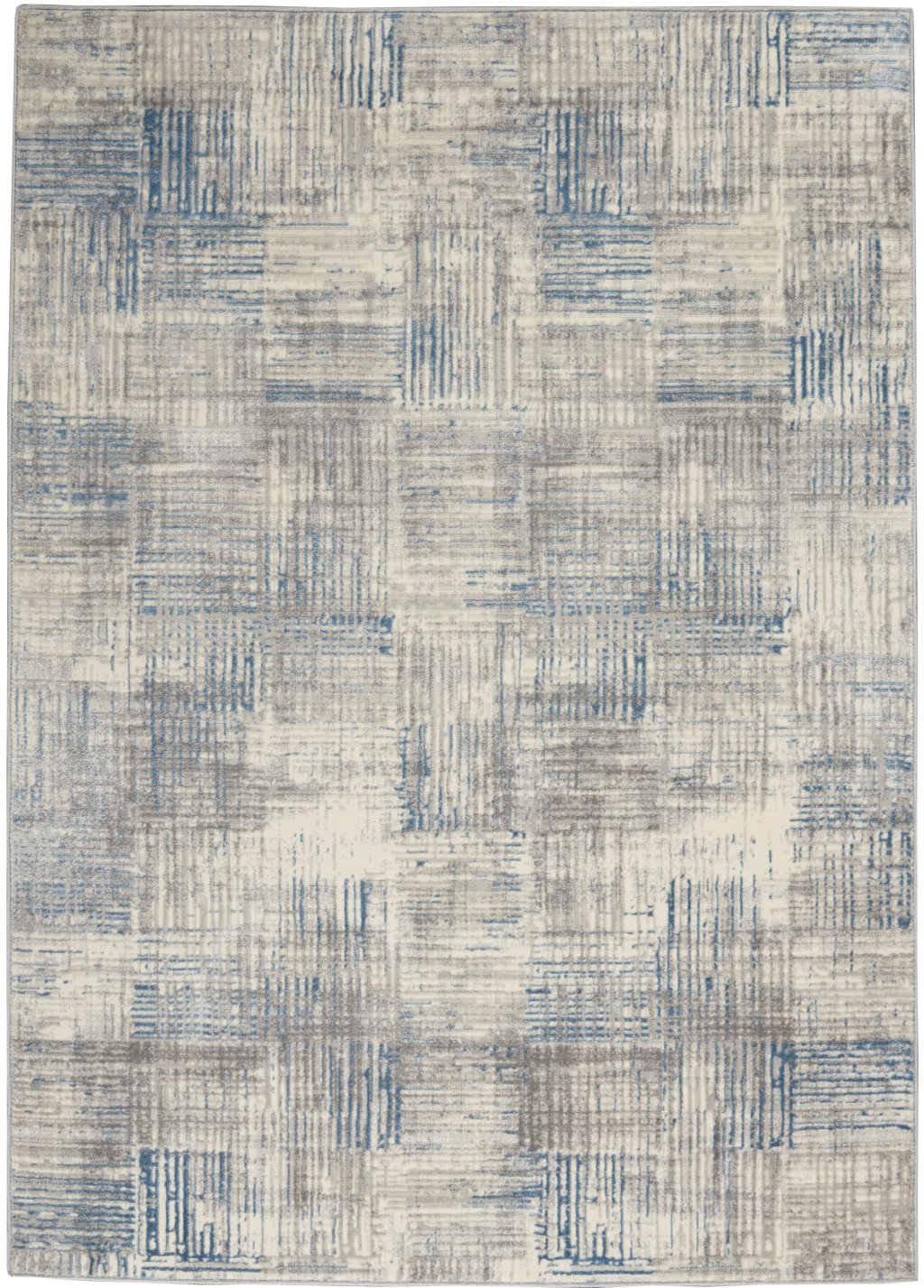Nourison Home Nourison Solace SLA03 5'3" x 7'3" Ivory Grey Blue Modern Indoor Rug