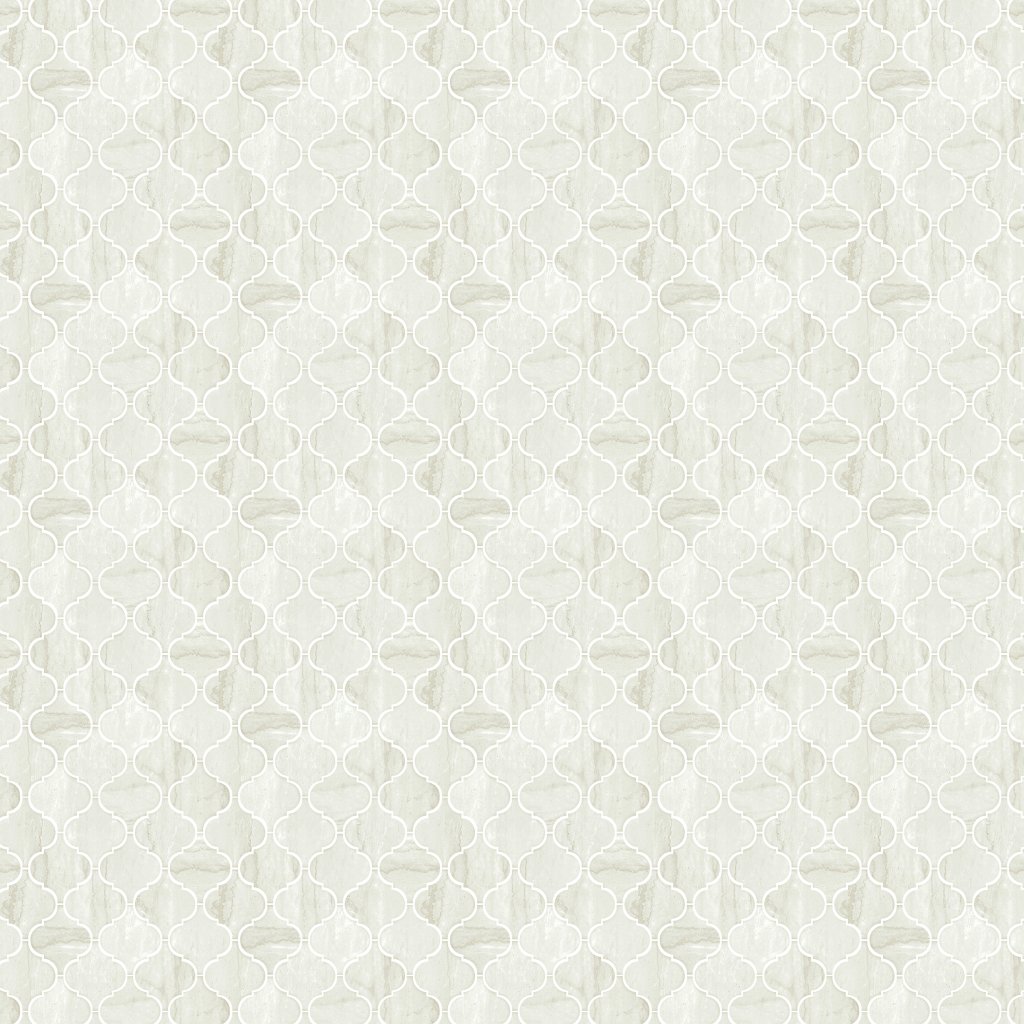 American Olean Mythique Marble - Botticino Matte, Arabesque, 3X3, Matte (MY17) - Botticino Matte