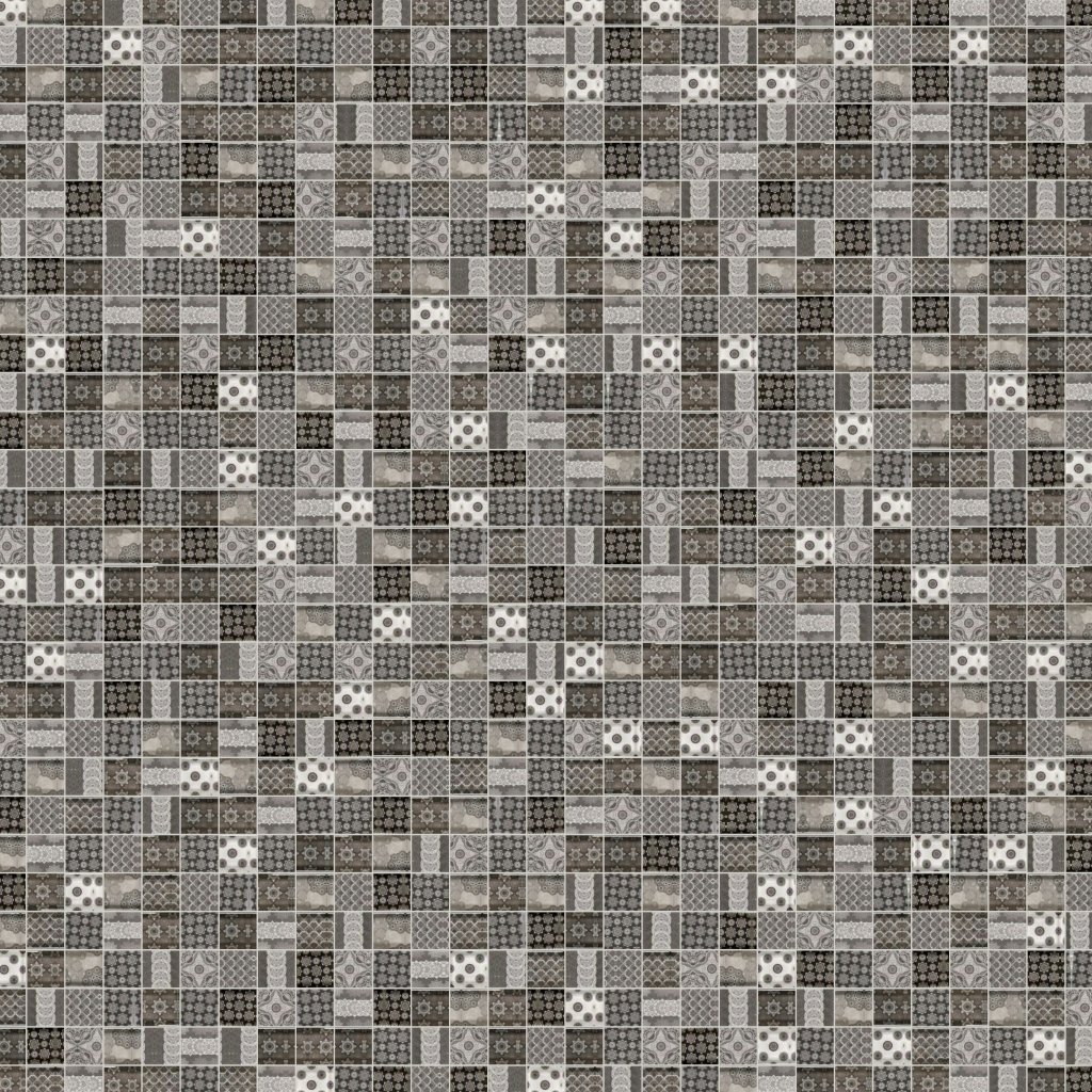 Qualis Ceramica Riviera Tileworks Chelsea Glass Classic Décor Grey Black Glossy Mosaic