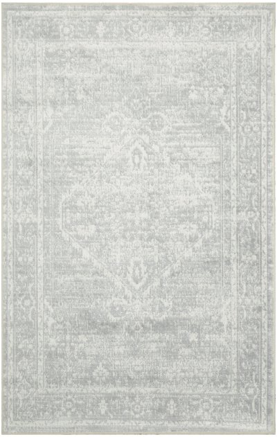 Nourison Home Nourison Astra Machine Washable ASW11 5'3" x 7' Light Grey Vintage Indoor Rug - 3'3" x 5'