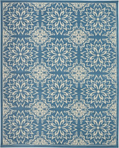 Nourison Home Nourison Jubilant JUB06 2'3" x 7'3" Ivory Blue Farmhouse Indoor Rug - 7'10" x 9'10"