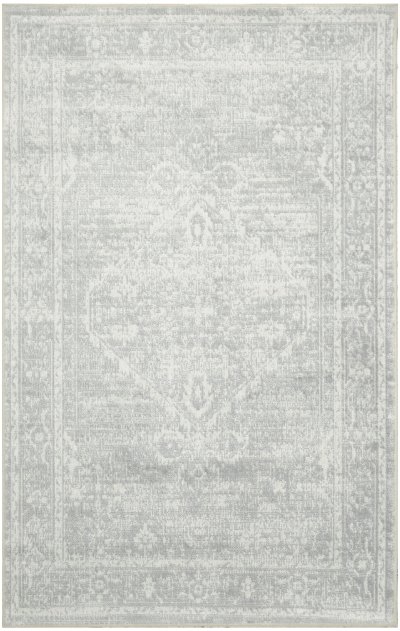 Nourison Home Nourison Astra Machine Washable ASW11 5'3" x 7' Light Grey Vintage Indoor Rug - 2' x 3'