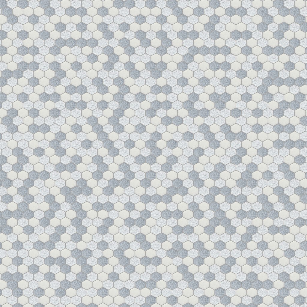 Marble Systems Allure&glacier Textured Hexagon 2 Marble Mosaic 10 3/8x12 - Allure&glacier