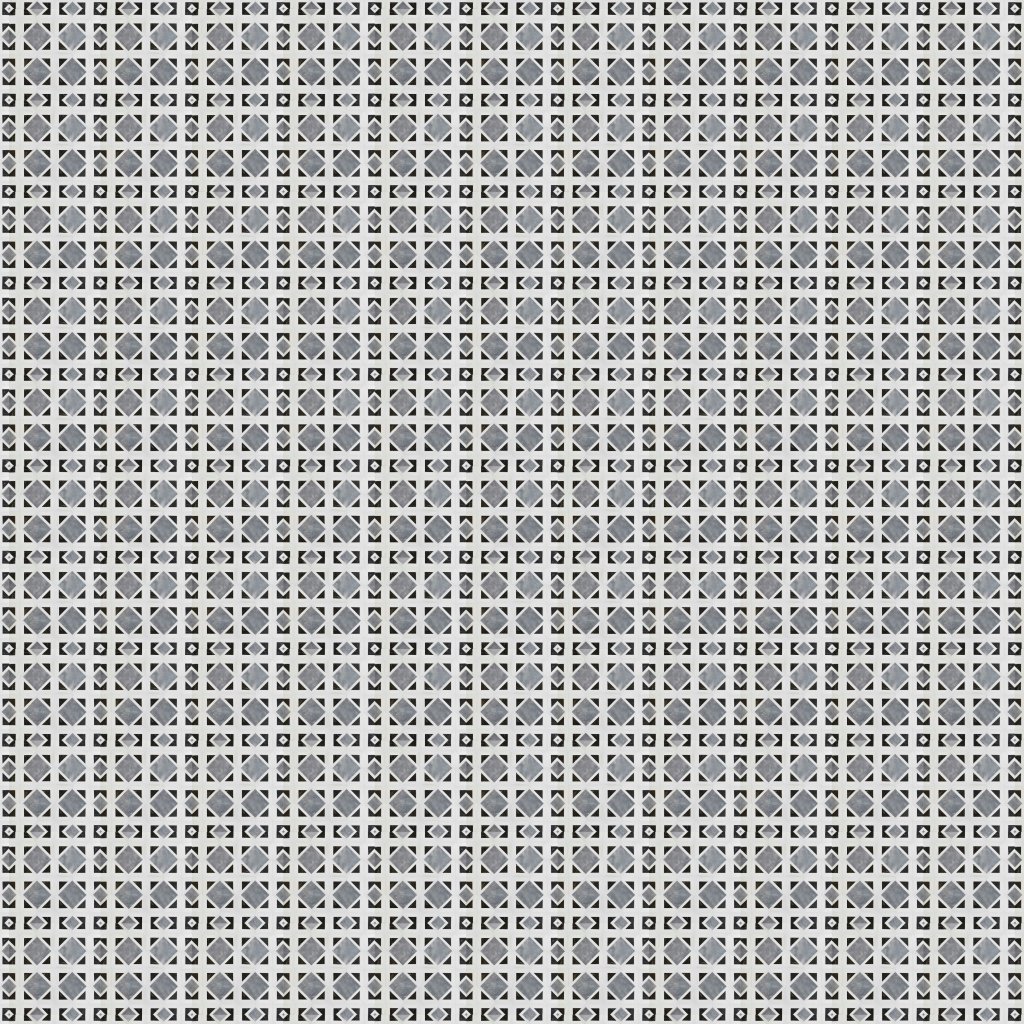 Marble Systems Snow White, Black, Allure Polished Kent Marble Mosaic 13 9/16x13 9/16 - Snow White, Black, Allure