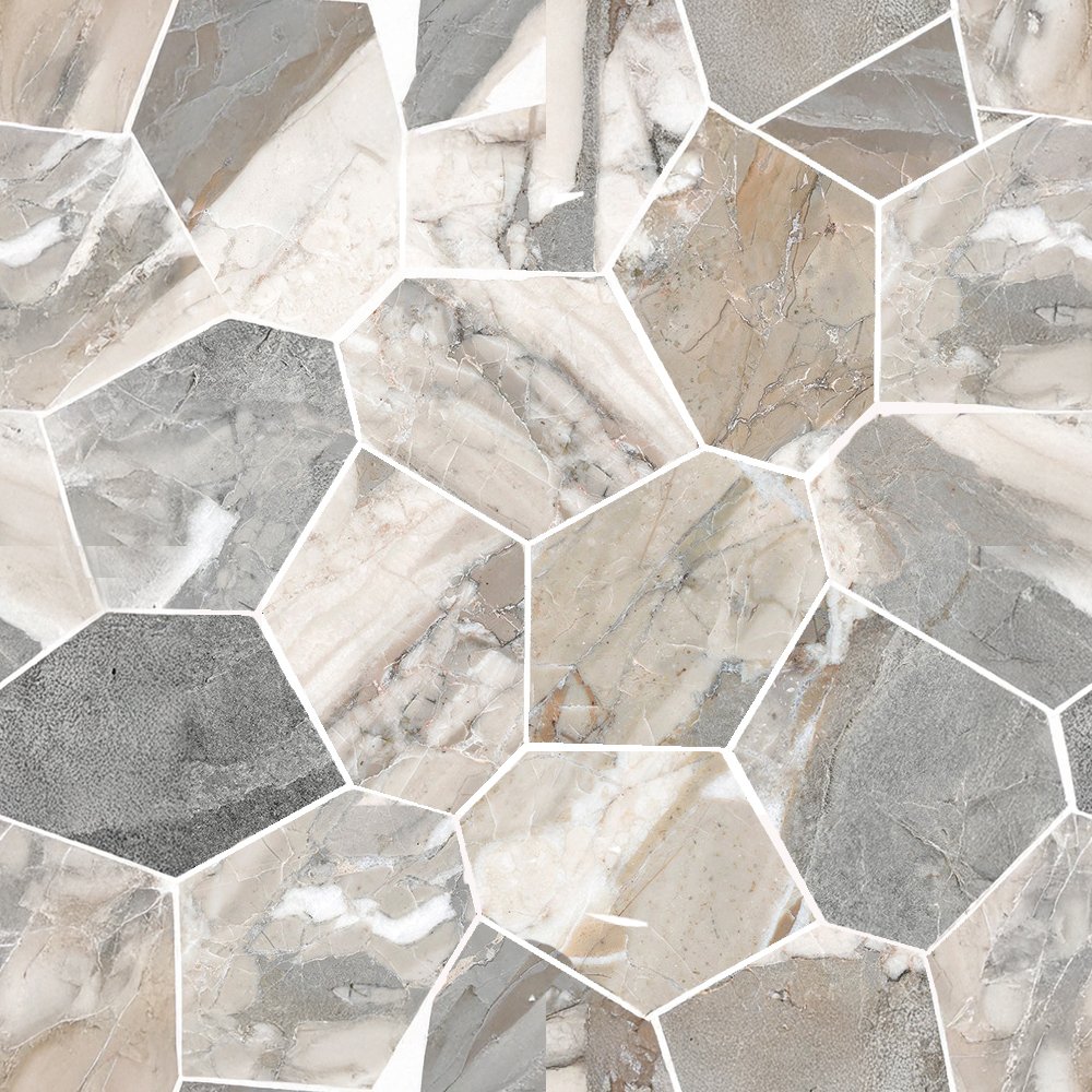 Qualis Ceramica Dynasty 11x12 Eggs Mosaic Grey Polished/matt - Grey